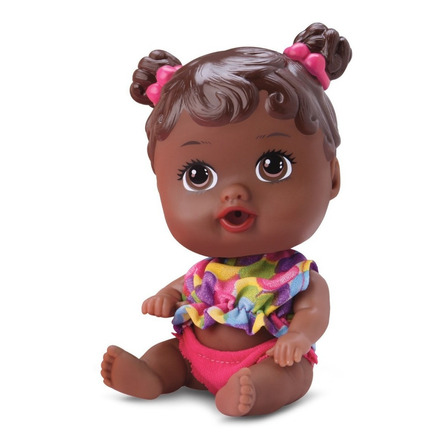 Little Dolls Bebê Banheirinha - Negra Divertoys 8038
