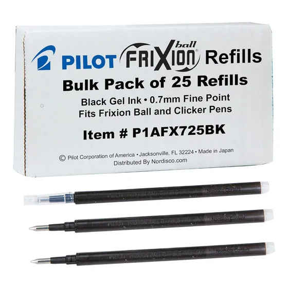 Frixion Pen Refills P1afx725bk, Bulk Pack Of 25, 0.7mm ...