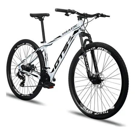 Bicicleta Aro 29 Gts Pro M5 Track 24 Marchas Freios A Disco Cor Branco Tamanho Do Quadro 19