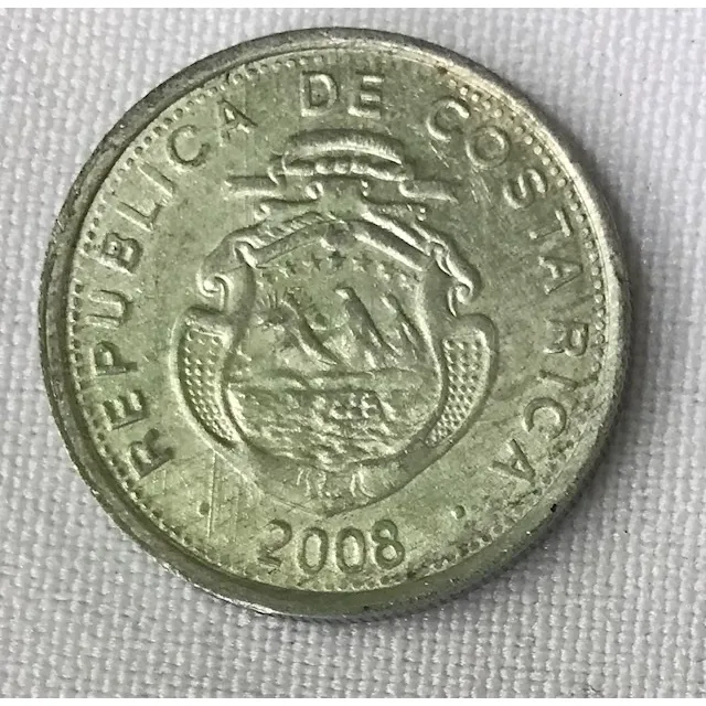 Moneda Costa Rica 10 Colones -5 Colones 2008