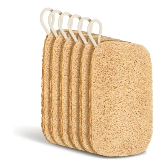 6 Piezas Esponjas De Luffa -para Limpieza De