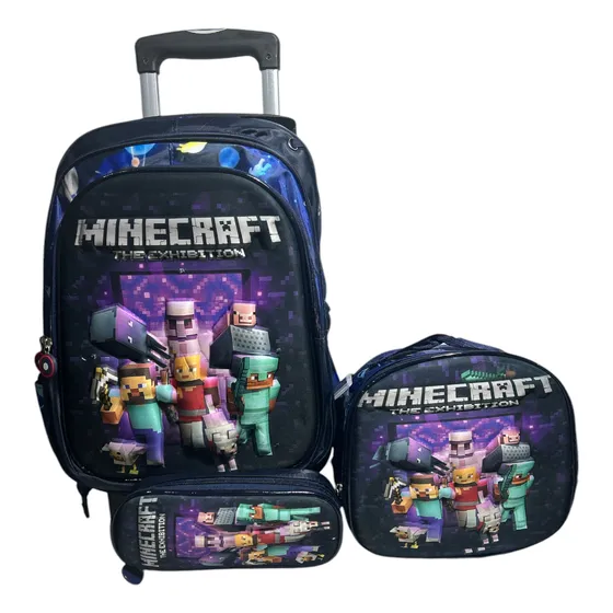 Mochila Combo De 3 Piezas Con Ruedas Para Niño Primaria 