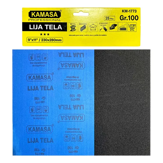 Pliego Lija De Tela Esmeril Al Agua 25 Pcs 230x280mm Kamasa 100