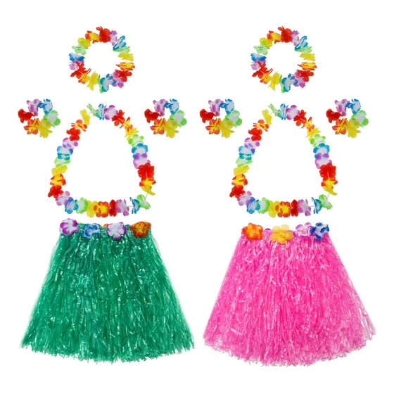 Conjunto De Disfraz Hawaiano De Hula Grass Toodoo Para Fiest