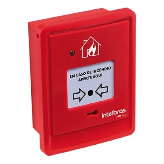Acionador Manual Endereçavel Sem Sirene Ame 521 Intelbras Rojo