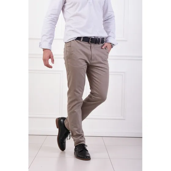 Pantalón Hombre Corte Chino C026 Jeans Tiro Alto Gabardina