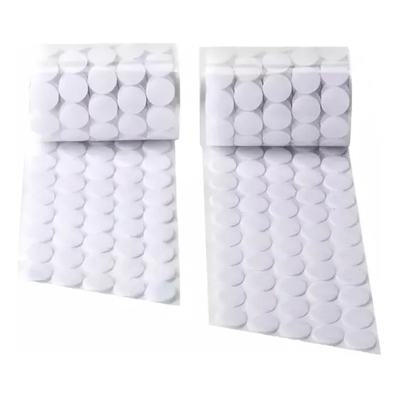 Velcros Autoadhesivos 15mm /100 Pares Circulares Color Bla Color Blanco
