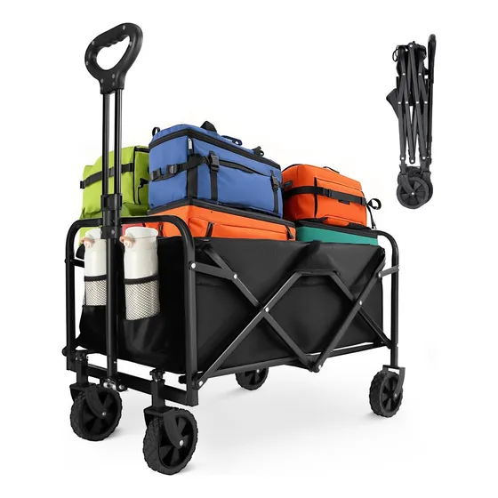 Vagón Plegable Pasamic Heavy Duty De 100 Kg, Negro