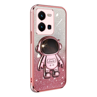 Brillo Funda Para Vivo Carcasa + Astronauta Soporte Brillo Funda Para Vivo Carcasa + Astronauta Soporte