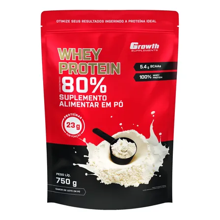 Whey Concentrado 750g Growth Supplements - Variados Sabores Leite Em Pó