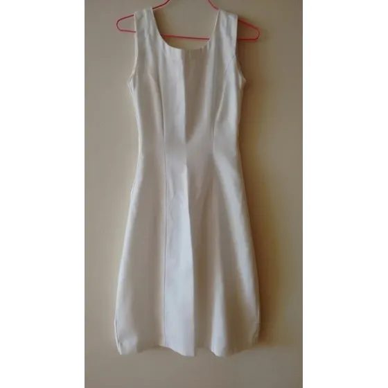 Vestido Blanco De Lino Para Dama Talla S Usado