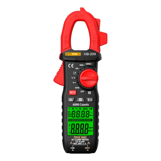 Pinza Amperometrica Digital Brinna Corriente Continua Ac/dc