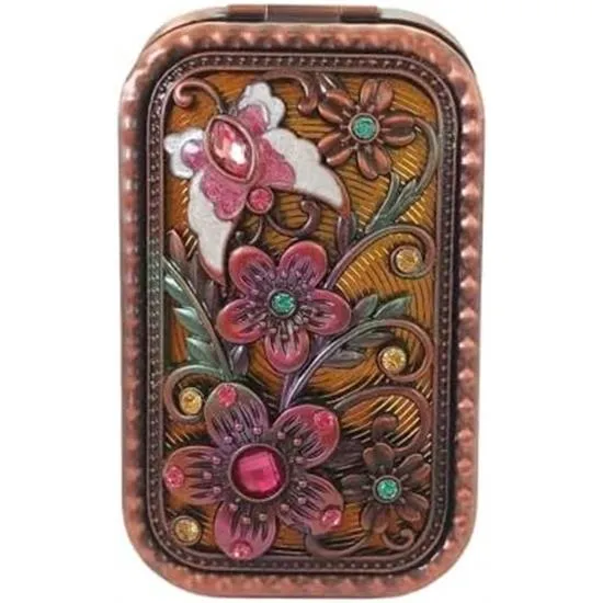 Jtbling Vintage Metal Retro Retro Mini Espejo Rectangular De