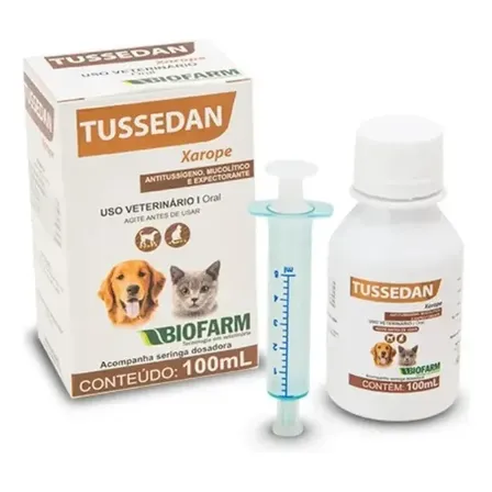 Tussedan xarope pet cães e gatos 100ml Biofarm Cachorros