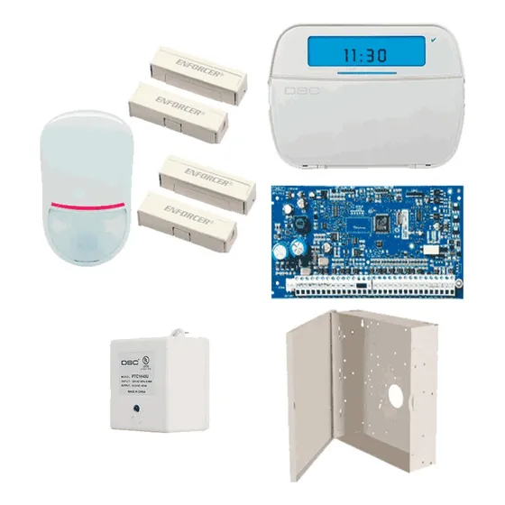 Paquete Dsc Powerseries Neo Panel Hs2032 Teclado Y Sensores Color Blanco