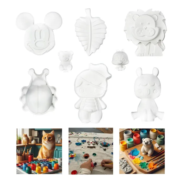 Kit 70pcs Gesso Guache Pincel Ovos Pintura Infantil