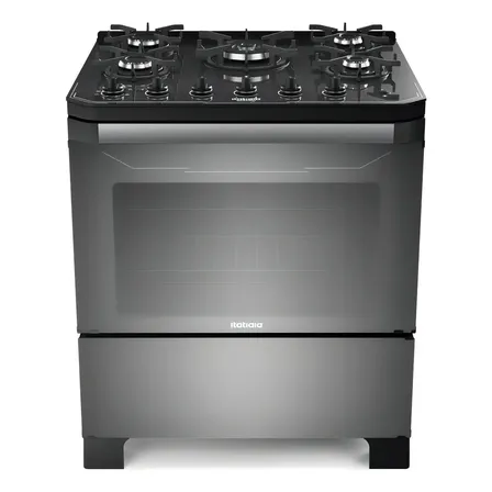 Fogão 5 Bocas Tripla Chama Mesa De Vidro Automático Wt Reflecta / Preto
