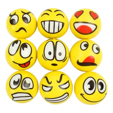 12x Pelota Espuma 7cm Antiestress Terapia Emogi Cumpleaños #