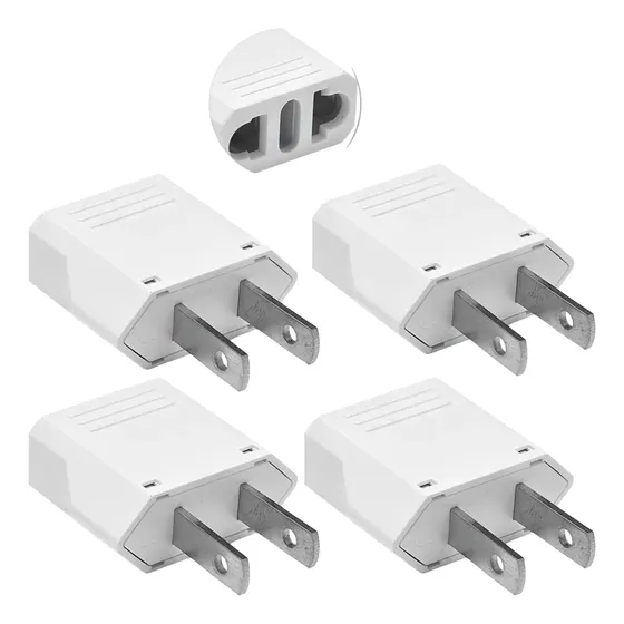 4x Adaptador Viagem Eua Japão China 10a Tomada Branco Bivolt