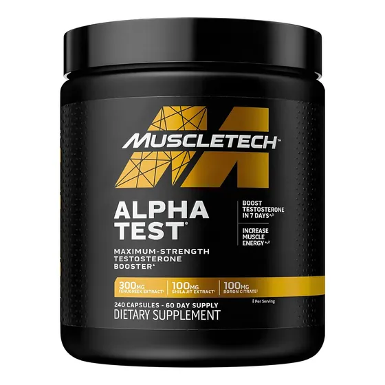 Alpha Test Muscletech 240 Cápsulas . Sabor Natural | Cuotas sin interés