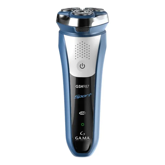 Afeitadora Gama Gsh987 Sport Usb Apta Para Ducha Inalámbrica Color Blanco con azul y negro