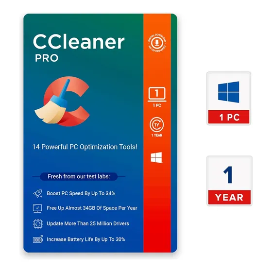 Ccleaner Professional Licencia 1 Año [ Código Digital ] 1 Pc