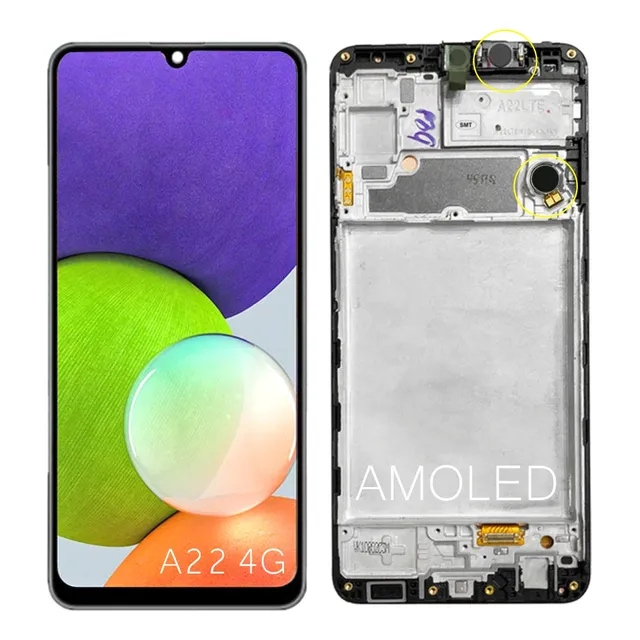 Tela Frontal Display Para A22 4g A225 Amoled Com Aro