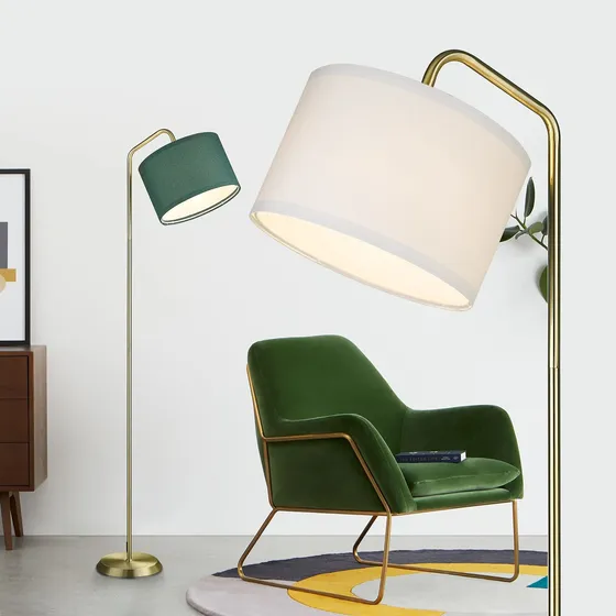 Elyona Lampara Pie Dorada Para Sala Estar Luz Led 2 Casa