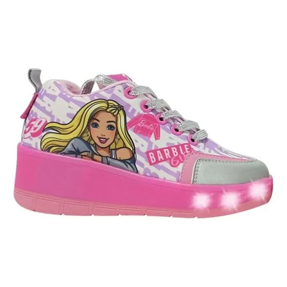 Tenis Patines Barbie Con Luz Led Talla 23 23 2.6 Cm Rosa