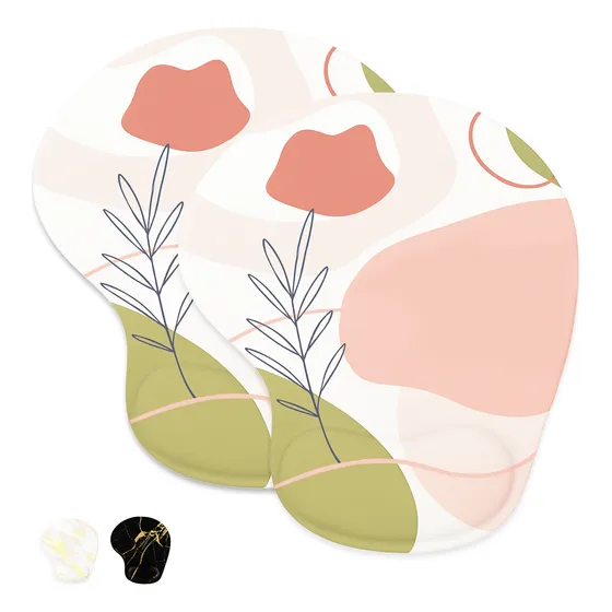 Mousepad Mouse Pad Ergonomico Con Soporte Muñeca 2 Pcs