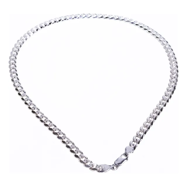 Cadena De Plata Barbada Otc 925 Sterling Silver Italy