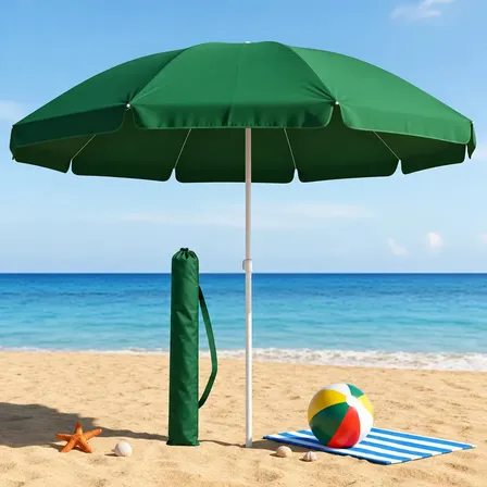 Guarda Sol Gigante 2,40m Uv Praia Piscina Camping Pesca Verão Cor Verde Vai De Tech