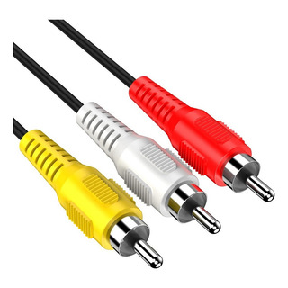 Cable Rca Rca Audio Video Macho Macho 1.8 Metros 3x3 Fichas Handa Negro Cable Rca Rca Audio Video Macho Macho 1.8 Metros 3x3 Fichas Handa Negro