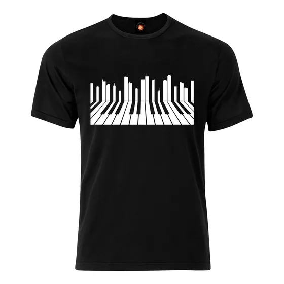 Remera Estampada Varios Diseños Piano Ciudad Musical