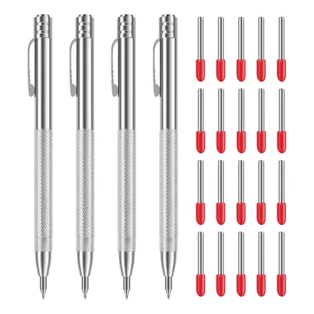 Kit 4 Lápis De Gravação Em Metal Com Pontas Extras