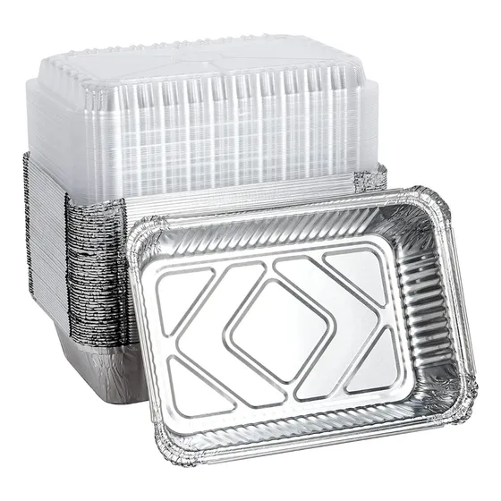 Bandeja / Envase De Aluminio C-30 C/tapa Domo (20 Unidades)