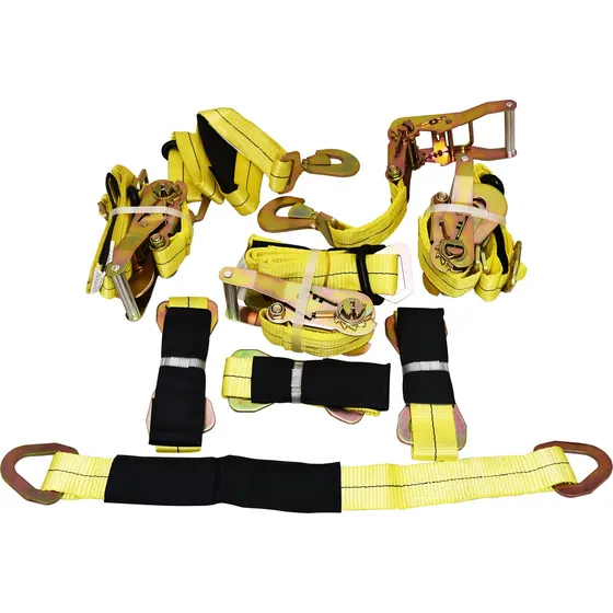 4 Amarillo Axle Correa Tie Downs 24  Largo Ratchet Remolque