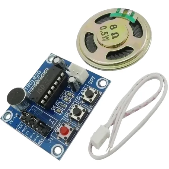 Módulo Gravador De Voz Com Player E Alto-falante Isd1820