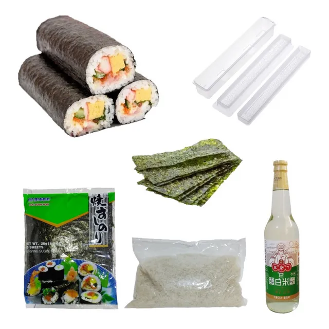 Set De Makis Amateur 4pza Alga Nori Arroz Molde Rodillo