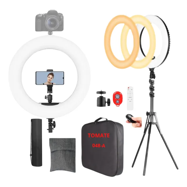 Iluminador Ring Ligth Anel Luz 80w Fotos Make Com Tripé 2.1