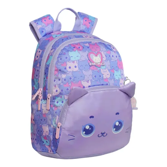 Mochila Infantil Niña Gum Meow Lila Head Violeta