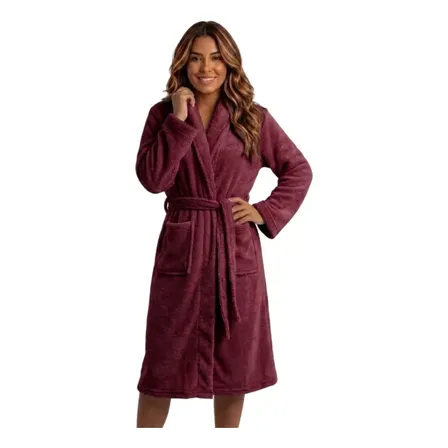 Roupao Feminino Inverno Robe Banho Microfibra Plush Aveludad