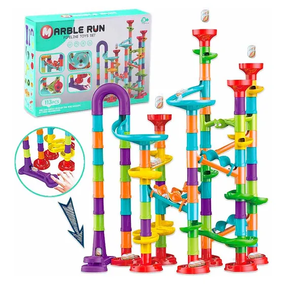 Juego Bloques De Construcción Marble Run Con Canicas