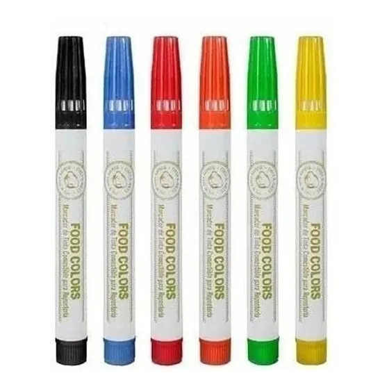 Fibra Marcador Tinta Comestible X6 Food Colors