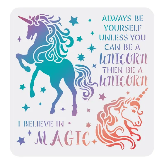 Fingerinspire Plantilla Dibujo Unicornio 11.8 X 11.8  I In