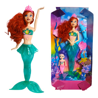 Boneca Sereia Ariel Musical E Luz Com Acessórios Brinde Boneca Sereia Ariel Musical E Luz Com Acessórios Brinde