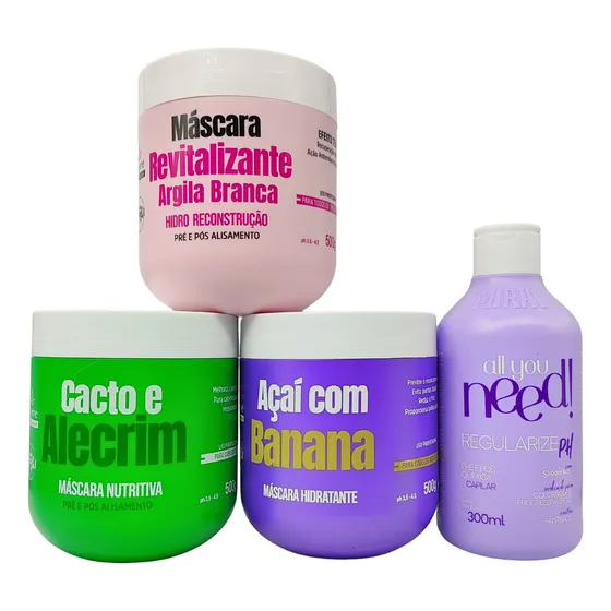 Kit Cronograma 3x Masc Thyrre + Mascara Regularize Ph Mirai