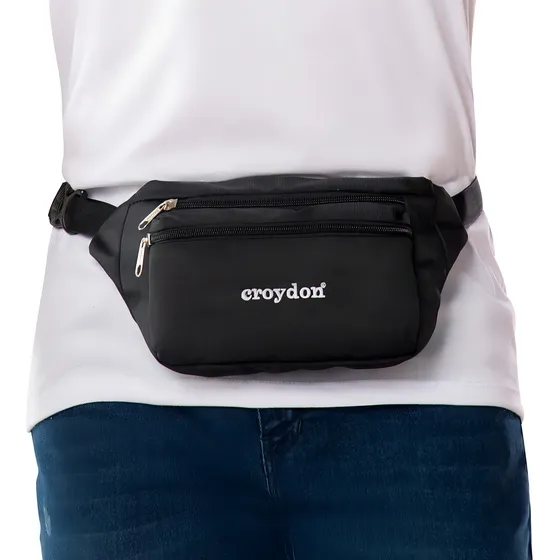 Canguro Institucional Negro Para Hombre Y Mujer Croydon Diseño De La Tela Lisa