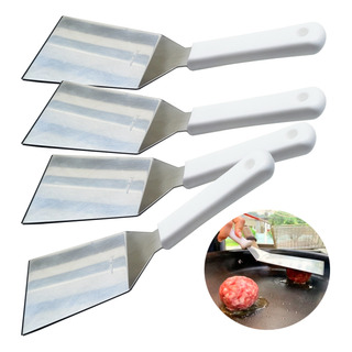 Kit 4 Espátula Curva Inox G 30cm Chapa Grelha Lanche Porções Kit 4 Espátula Curva Inox G 30cm Chapa Grelha Lanche Porções