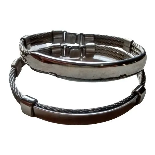 Pulsera Esclava En Guaya Acero Inoxidable Damas Y Caballeros